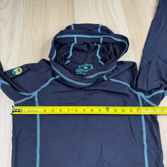 Wears Woody Womens Blue Lightweight Performance Pullover Hoodie Size Medium - Picture 8 of 10